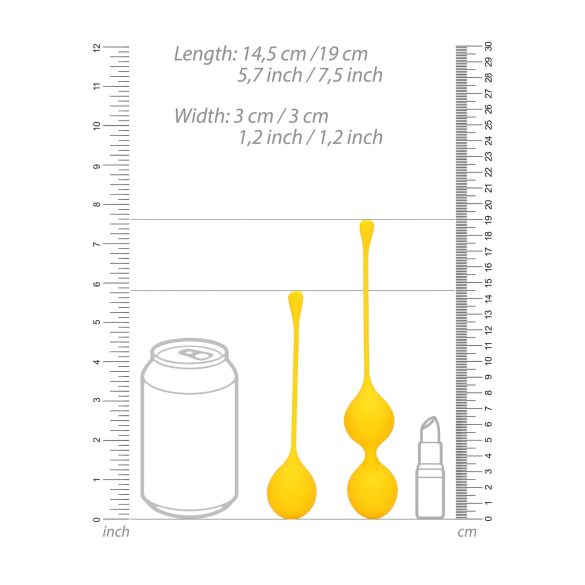 Loveline - silikon geishakulesett - 2 deler (gul)