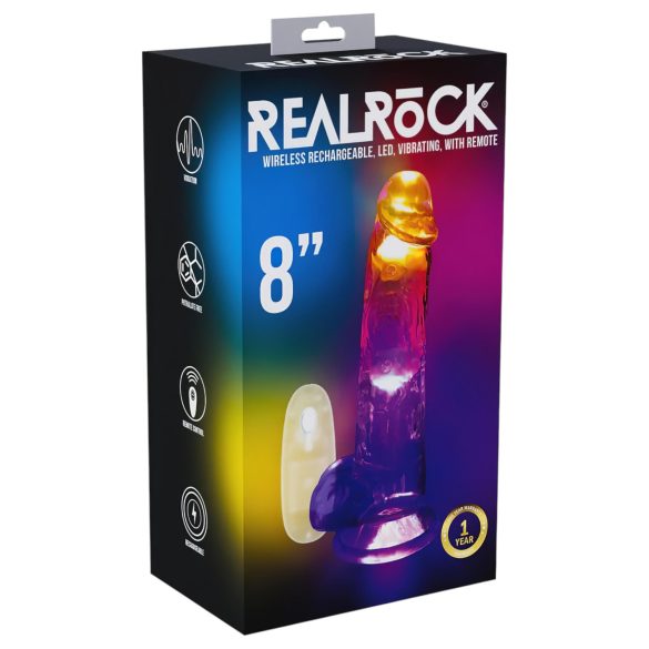REALROCK - testikler, lysende vibrator - 20 cm