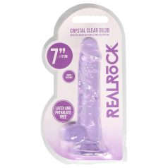 REALROCK - transparent realistisk dildo - lilla (17 cm)