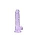 REALROCK - transparent realistisk dildo - lilla (17 cm)