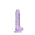 REALROCK - transparent realistisk dildo - lilla (17 cm)