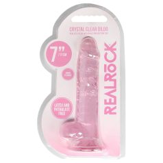 REALROCK - gjennomsiktig naturtro dildo - rosa (17 cm)