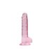 REALROCK - gjennomsiktig naturtro dildo - rosa (17 cm)
