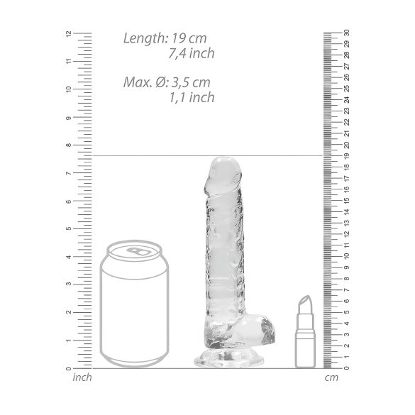 REALROCK - Gjennomsiktig realistisk dildo - 17 cm