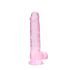 REALROCK - gjennomsiktig naturtro dildo - rosa (19 cm)