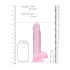 REALROCK - gjennomsiktig naturtro dildo - rosa (19 cm)