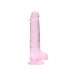 REALROCK - gjennomsiktig naturtro dildo - rosa (19 cm)