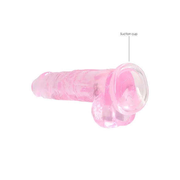 REALROCK - gjennomsiktig naturtro dildo - rosa (19 cm)