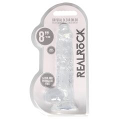   REALROCK - gjennomsiktig, naturtro dildo - gjennomsiktig (19 cm)