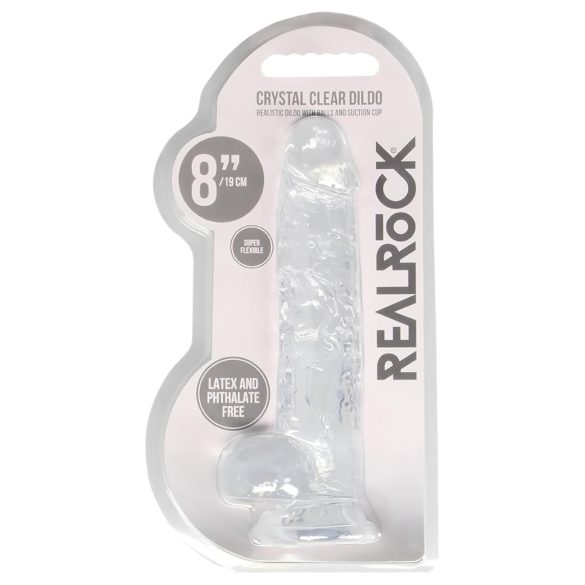 REALROCK - gjennomsiktig, naturtro dildo - gjennomsiktig (19 cm)