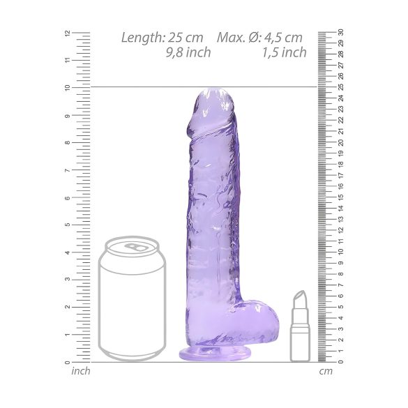 REALROCK - gjennomsiktig realistisk dildo - lilla (22cm)