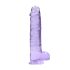 REALROCK - gjennomsiktig realistisk dildo - lilla (22cm)