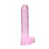 REALROCK - Gjennomsiktig, naturtro dildo - rosa (22 cm)