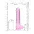 REALROCK - Gjennomsiktig, naturtro dildo - rosa (22 cm)