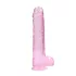 REALROCK - Gjennomsiktig, naturtro dildo - rosa (22 cm)