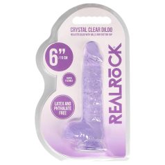 REALROCK - Gjennomsiktig Naturtro Dildo - Lilla (15 cm)