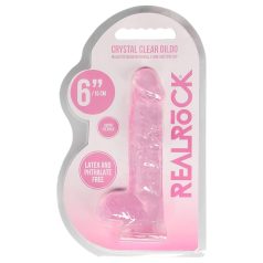 REALROCK - gjennomsiktig naturtro dildo - rosa (15 cm)