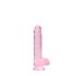 REALROCK - gjennomsiktig naturtro dildo - rosa (15 cm)