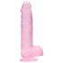 REALROCK - gjennomsiktig naturtro dildo - rosa (15 cm)