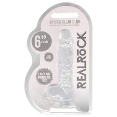 REALROCK - gjennomsiktig naturtro dildo - klar (15 cm)