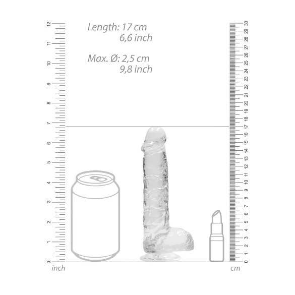REALROCK - gjennomsiktig naturtro dildo - klar (15 cm)