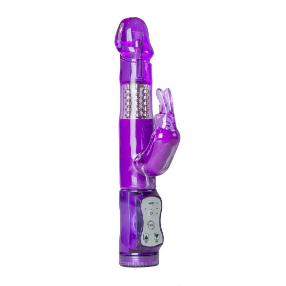 Easytoys Kanin - roterende perler, klitorisvibrator med arm (lilla)