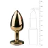 EasyToys Metal No.1 - analplugg med lilla stein, kjegleformet (gull, 2,5 cm)