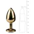 Easytoys Metall nr. 1 - gullfarget analplugg med hvit stein (2,5 cm)