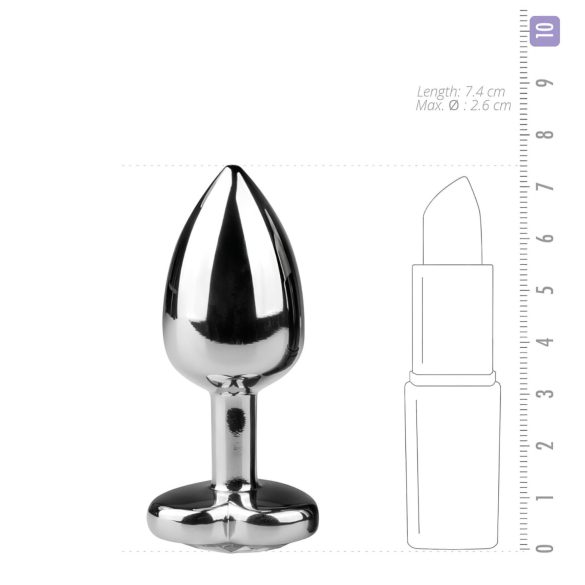 Easytoys Metall Nr.2 - analplugg med hjertesten (sølv-hvit)