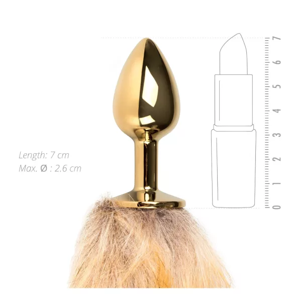 EasyToys Fox NO1 - metall analplugg med revehale (gull-rød)