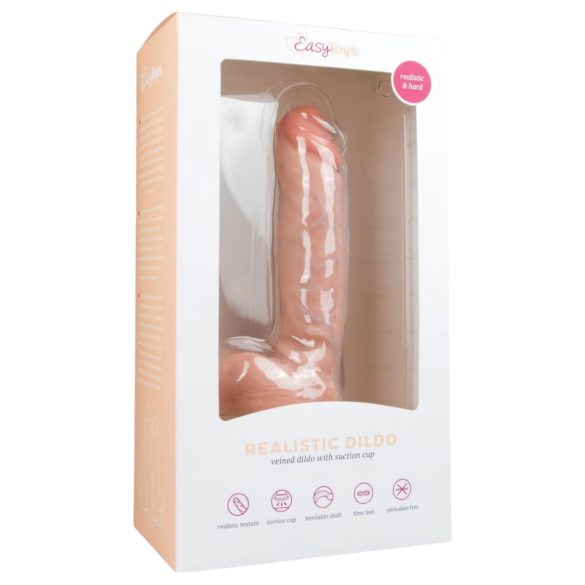 Easytoys - sugekopp-dildo med testikler (22,5cm) - naturlig