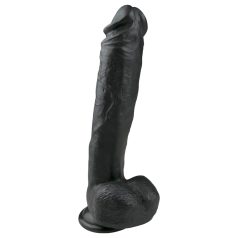   Easytoys - stor sugekoppdildo med testikler (26,5 cm) - svart