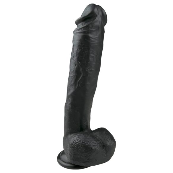 Easytoys - stor sugekoppdildo med testikler (26,5 cm) - svart