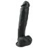 Easytoys - stor sugekoppdildo med testikler (26,5 cm) - svart