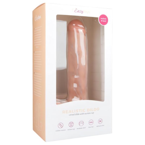 Easytoys - stor dildo med sugekopp og testikler (29,5 cm) - naturtro