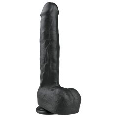   Easytoys - stor sugekopp-dildo med testikler (29,5 cm) - svart