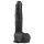 Easytoys - stor sugekopp-dildo med testikler (29,5 cm) - svart