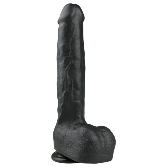 Easytoys - stor sugekopp-dildo med testikler (29,5 cm) - svart
