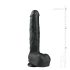 Easytoys - stor sugekopp-dildo med testikler (29,5 cm) - svart