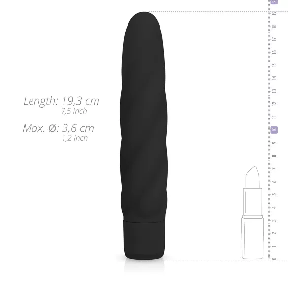 Easytoys Power Vibe - vridd silikonstav vibrator (svart)