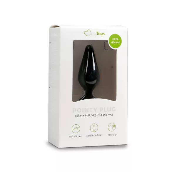 Easytoys Spiss Analkrok - med ringer - medium (svart)