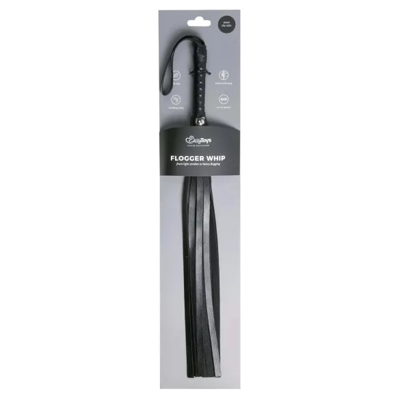Easytoys Flogger - mykt lærpisk (svart)