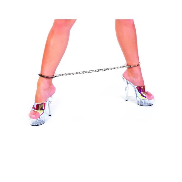 Rimba - lange kjetting ankeljern i stål (sølv) - 2 stk