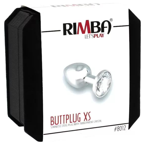 Rimba XS - gjennomsiktig stein, metallbuttplugg (sølv)