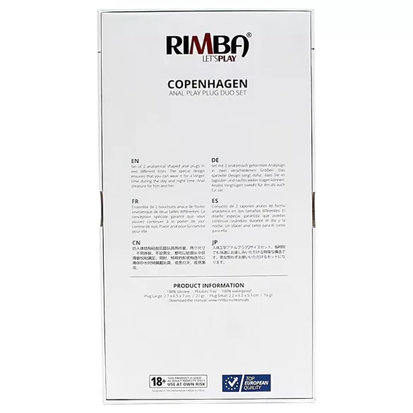 Rimba Copenhagen - rumpeplugg-sett (rosa, 2 stk)