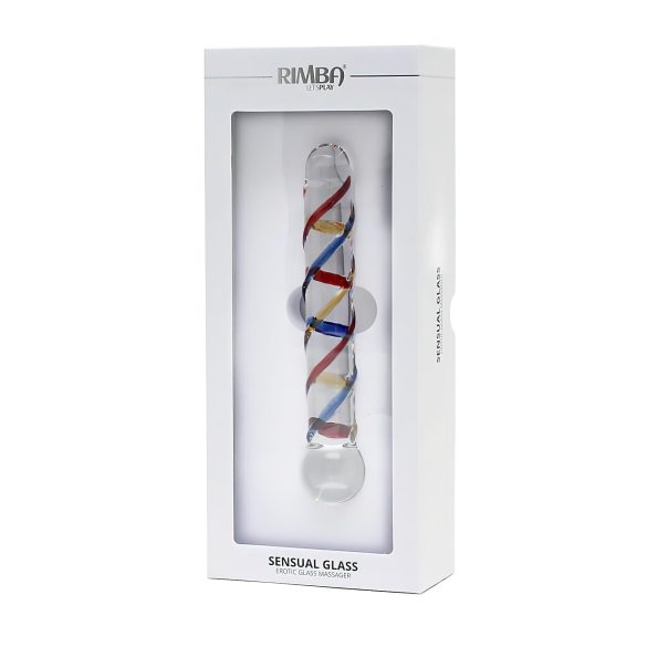 Rimba Rachella - dobbelt glassdildo (gjennomsiktig - farget)