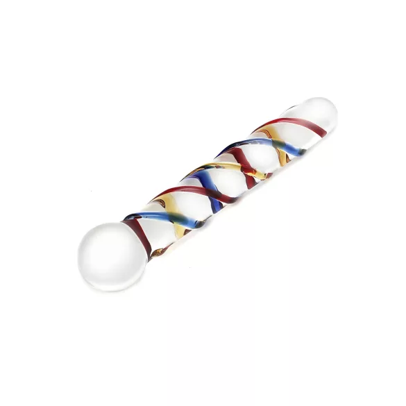 Rimba Rachella - dobbelt glassdildo (gjennomsiktig - farget)