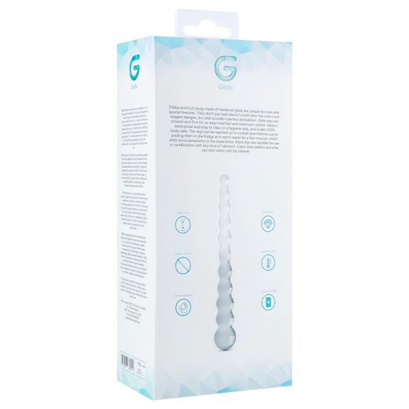 Gildo Glass No. 20 - perlet glassdildo (gjennomsiktig)