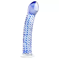 Gildo Glass No. 5 - spiral glass dildo (klar-blå)