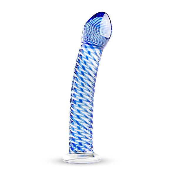 Gildo Glass No. 5 - spiralglassdildo (klar-blå)